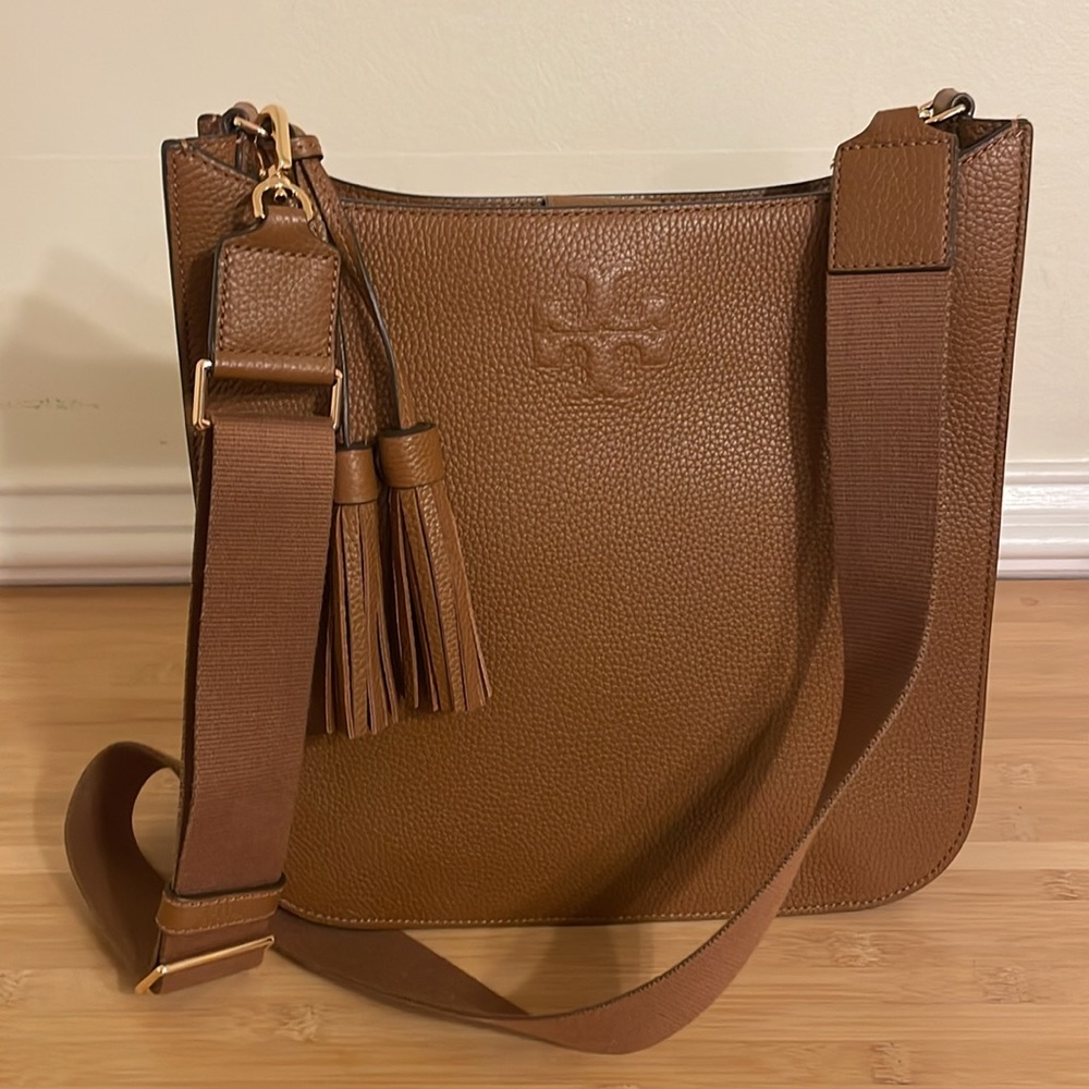 Tory Burch Brown Crossbody Bag with Adjustable Strap